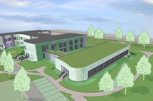 Wizualizacja nowego pawilonu opieki długoterminowej ZOL