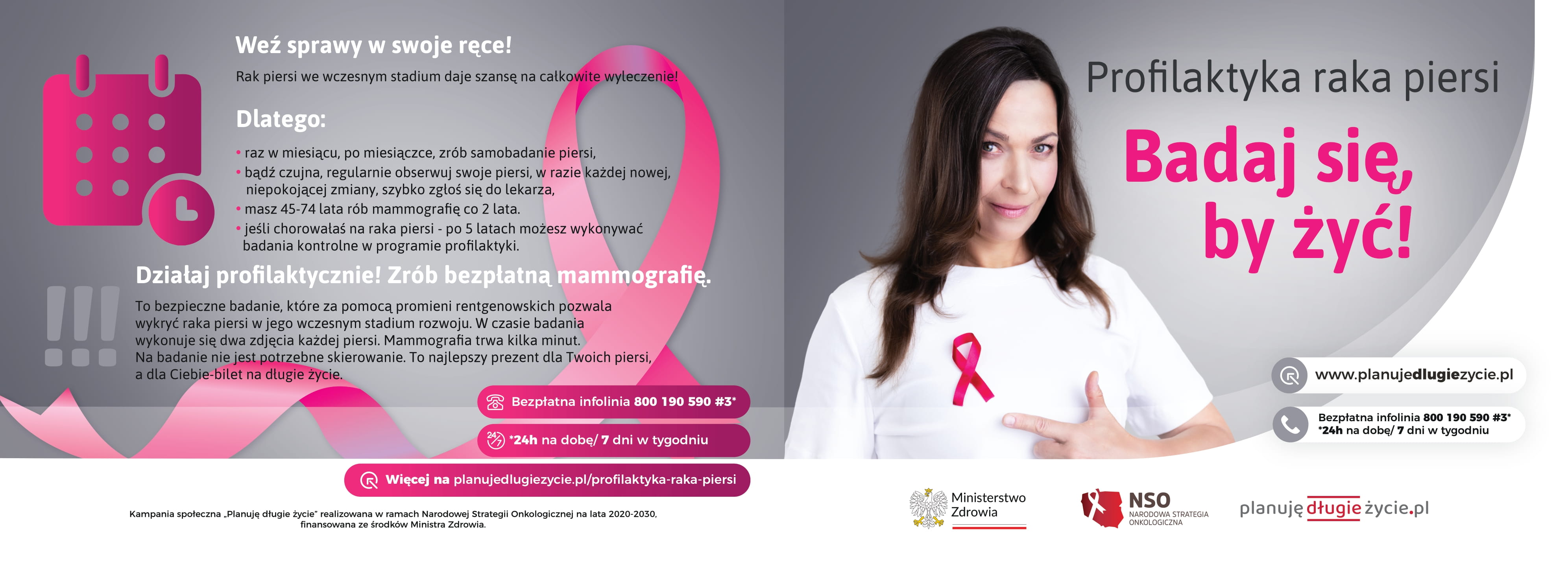 Planuję Długie Życie - Rak piersi - ulotka informacyjna - strona 1.