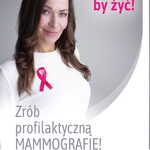 Plakat promujący profilaktykę raka piersi.