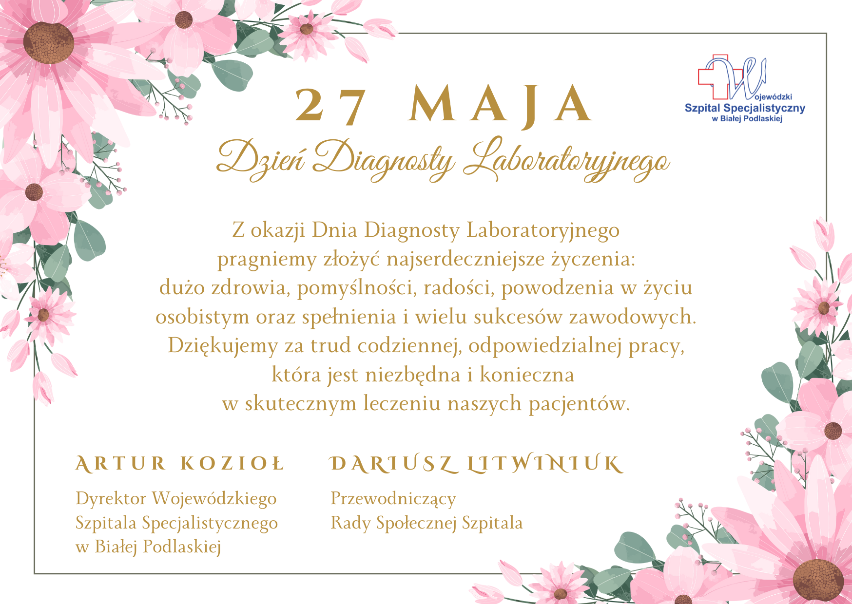 Infografika - Życzenia z okazji Dnia Diagnosty Laboratoryjnego 2024.
