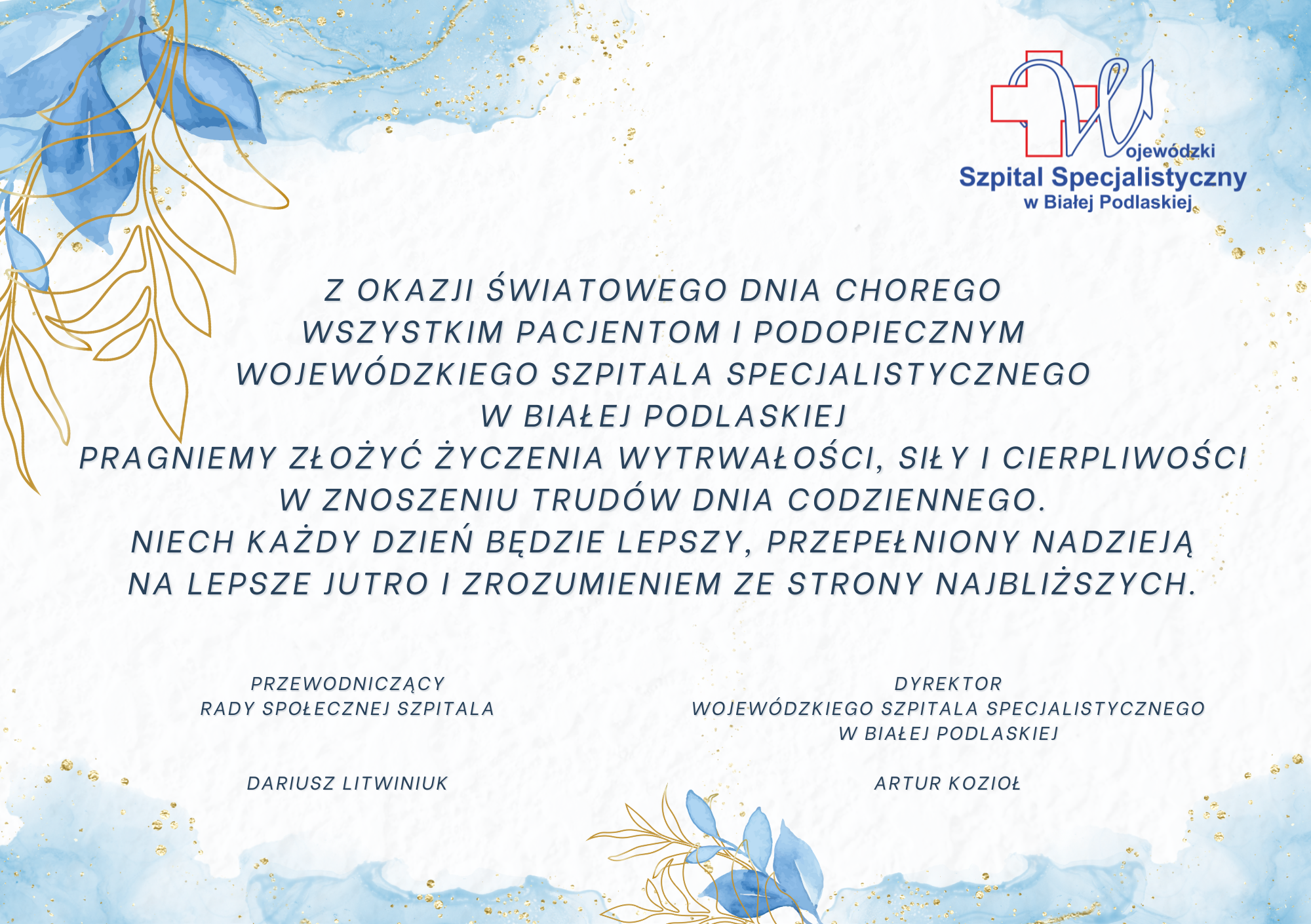 Infografika - Życzenia z okazji Światowego Dnia Chorego 2025.