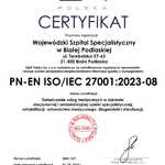 Certyfikat Q&R PN-EN ISO/IEC 27001:2023-08 (2024) – Bezpieczeństwo informacji, cyberbezpieczeństwo i ochrona prywatności - Systemy zarządzania bezpieczeństwem informacji.
