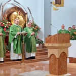 Księża sprawujący mszę świętą z okazji święta Patrona Służby Zdrowia – Św. Łukasza.