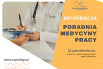 Infografika – Informacja dotycząca Poradni Medycyny Pracy.