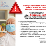 Rekomendacje dotyczące odwiedzin Pacjentów w okresie wzmożonych infekcji w Wojewódzkim Szpitalu Specjalistycznym w Białej Podlaskiej.