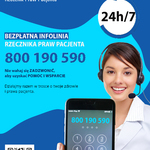 Infografika - Plakat - Całodobowa Infolinia Rzecznika Praw Pacjenta.
